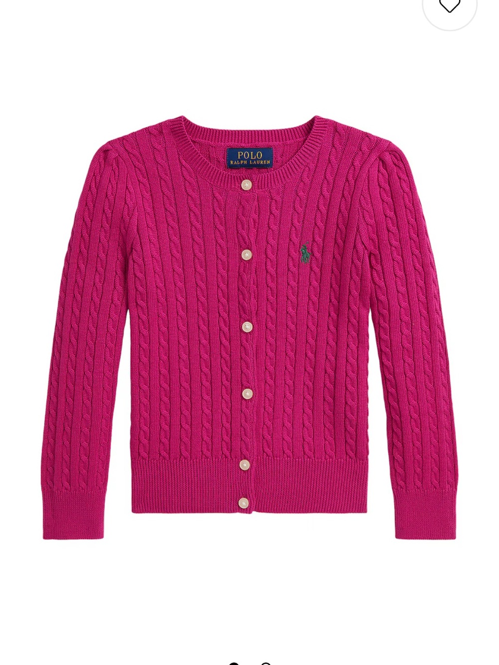 Polo Ralph Lauren Cable Knit Cardigan in Preppy Pink